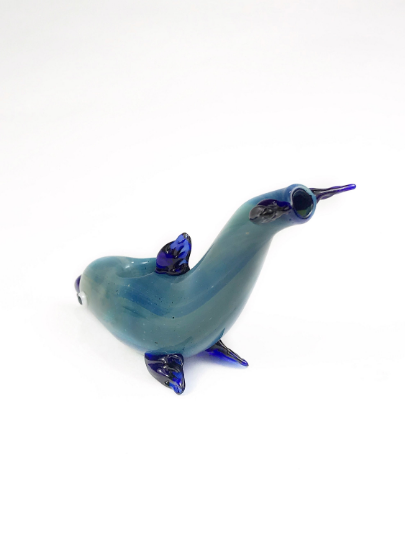Glass Pipe Smoking Tobacco Iridescent Dolphin, HP149M – Apollo Glassworks
